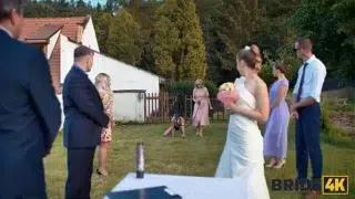 BRIDE4K. Hot Bride with nice tits is having a kinky sex with a groom. Hot sex with Andrea & Falco White