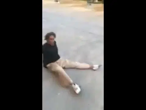 Man Scooting around on Drugs