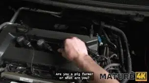 MATURE4K. Mature whore Texas Patti is fucking on top of her car in front of her husband