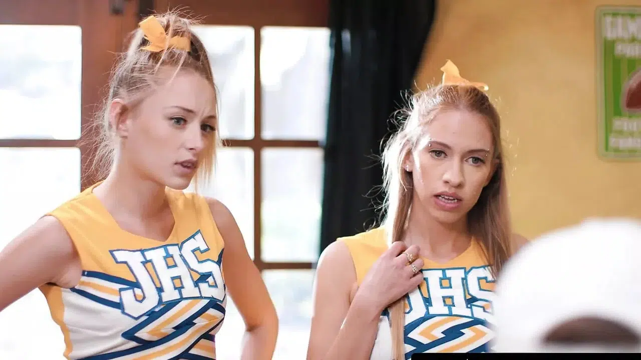 MODERN-DAY SINS – Teen Cheerleaders Kyler Quinn and Khloe Kapri CUM SWAP Their Coach’s BIG LOAD!