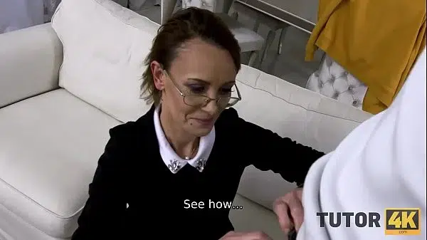 TUTOR4K. Boy drills mature charmers hairy cunt cause stepson owes money