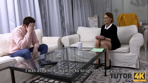 TUTOR4K. Tutor pays sons debt by permitting disciple to taste her pussy