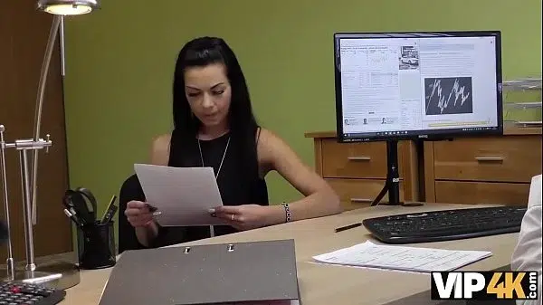 VIP4K. Agent with camera asks girl to undress if she needs cash