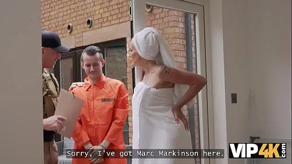 VIP4K. Blonde cougar with massive boobs was so kind to a robber