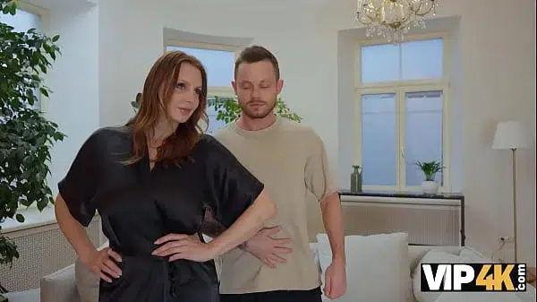 VIP4K. Sexy threesome with two busty Russian sluts