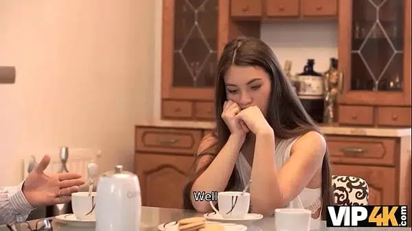 VIP4K. Vagina of girl with slender body is penetrated by father-in-law