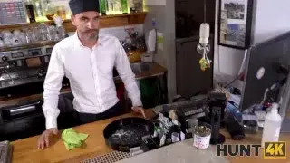 HUNT4K. Boy has girlfriend but prefers vagina of the baristas one