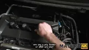 MATURE4K. Mature whore Texas Patti is fucking on top of her car in front of her husband