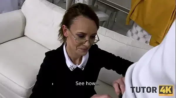 TUTOR4K. Boy drills mature charmers hairy cunt cause stepson owes money