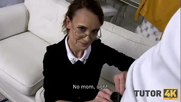 TUTOR4K. Man cheats on girlfriend with friends stepmother before his eyes