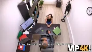 VIP4K. Boy has sex with easy woman who spreads her legs for his money