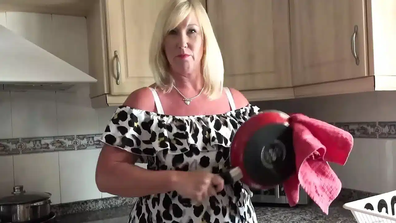 Auntjudys – Your Busty BBW Wife Melody Masturbates with You in the Kitchen